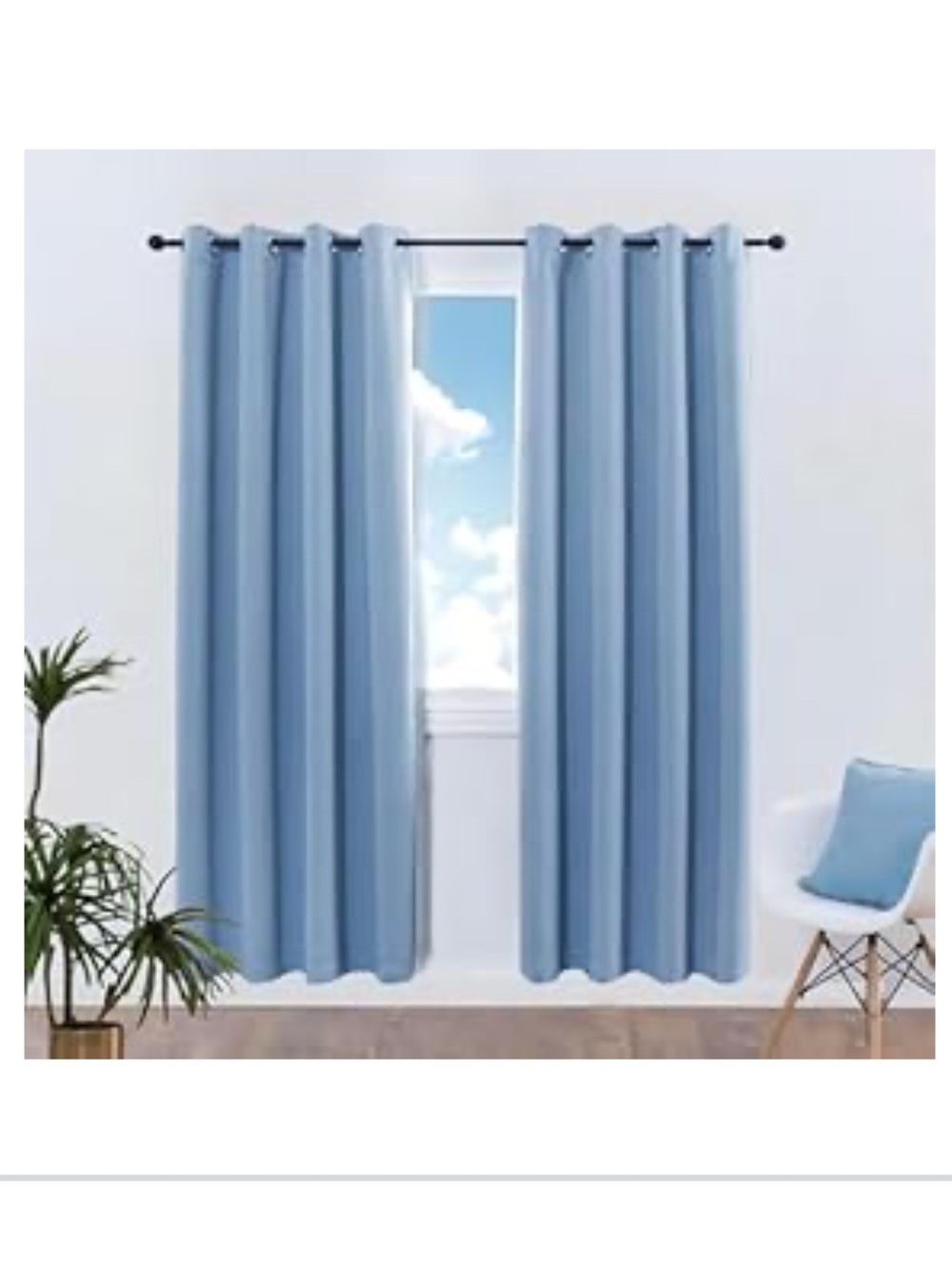 Light Blue Blackout Curtains for Bedroom- 2 Panel Sets- 84 Inch Length (52x84in)